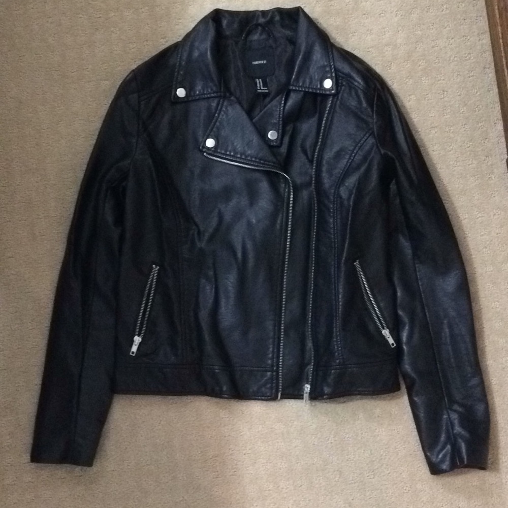 Forever 21 Black Leather Moto Jacket